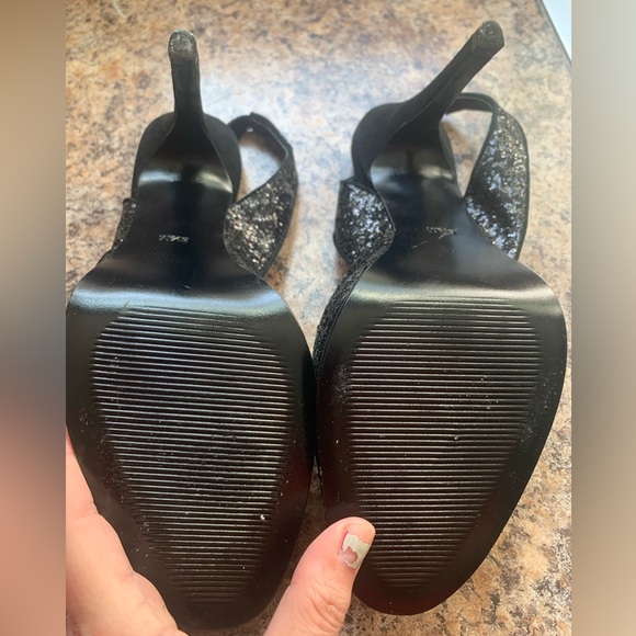 Diane Von Furstenberg glitter black heels - Picture 5 of 8